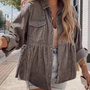 NWT Bohemian Corduroy Button Down Jacket